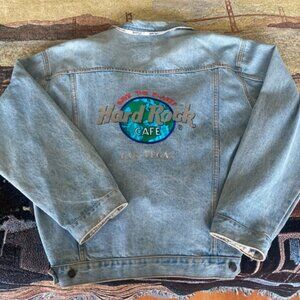 Vintage 90's Hard Rock Cafe Denim Jacket (Large)